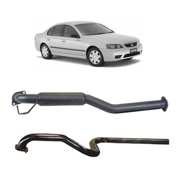 Redback 2.5" Catback Exhaust with Hotdog Centre and Single Outlet Rear Muffler Delete for Ford Falcon BA BF Sedan(2003 - 2008) - Brixton 4x4 - Buy Online Now!
